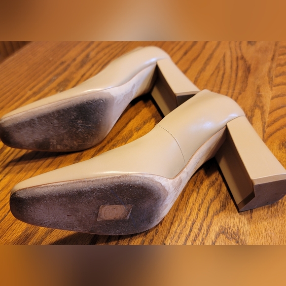 VIA SPIGA BEATRICE SQUARE-TOE LEATHER PUMPS IN NUDE 7.5M - Picture 4 of 7